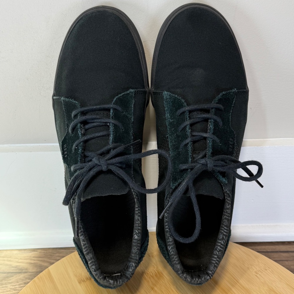 Good Reef Ridge Sneakers Mens 11 Black Good Canvas Suede Low Top RF003314 - Picture 6 of 8